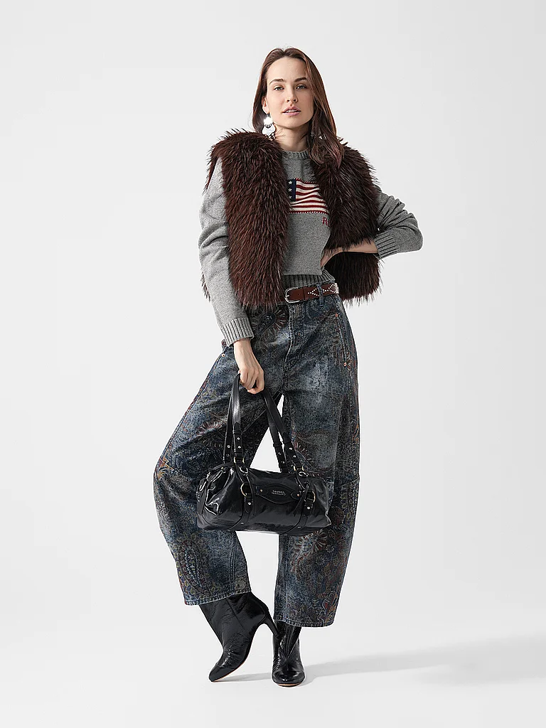 LUISA CERANO Gilet façon fourrure marron | 34
